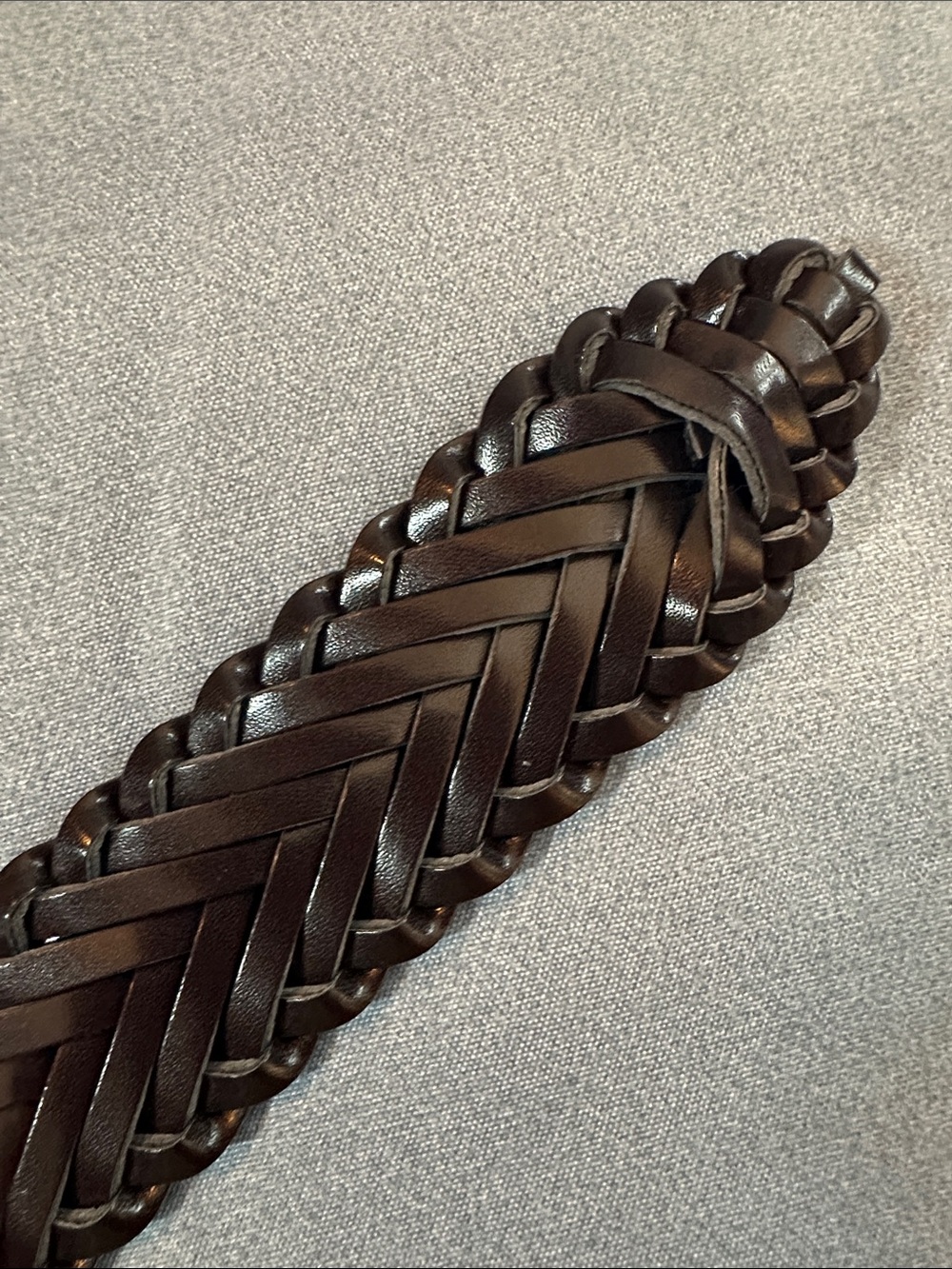 NWT Wonder Nation kids Woven Leather Like Belt in Dark Brown Sz S 🤎 - Picture 7 of 9